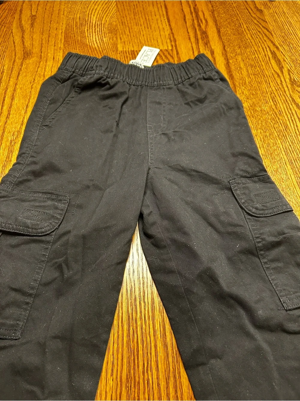 The Children's Place Black Cargo Pants with Elastic Waist